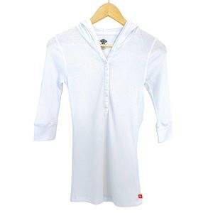 Dickies Girl | NWOT Lightweight Hoodie Waffle Knit 3/4 Sleeve White Small